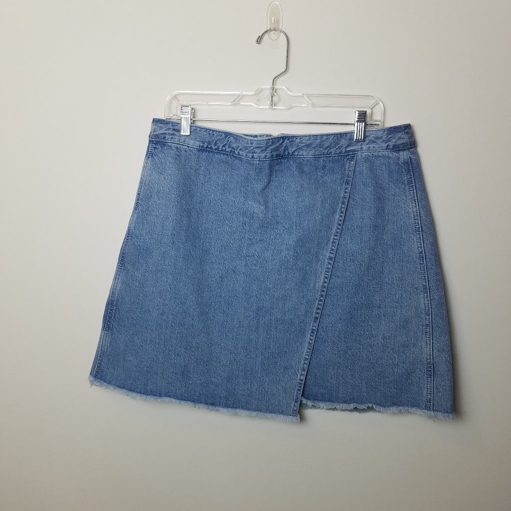Ann Taylor LOFT Denim Jean Mini Skirt Size 14